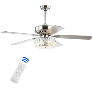 Swiftie 52" 3-Light Crystal Prism Drum LED Ceiling Fan With Remote