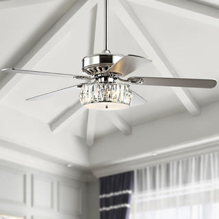 Swiftie 52" 3-Light Crystal Prism Drum LED Ceiling Fan With Remote