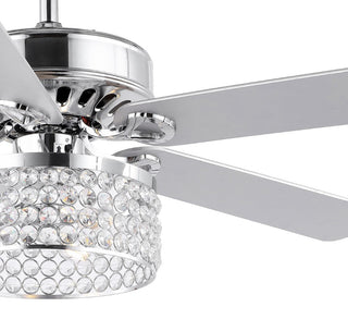 Kristin 52" Crystal/Metal Modern Glam Drum LED Ceiling Fan With Remote