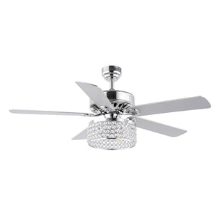 Kristin 52" Crystal/Metal Modern Glam Drum LED Ceiling Fan With Remote