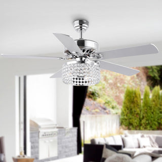 Kristin 52" Crystal/Metal Modern Glam Drum LED Ceiling Fan With Remote