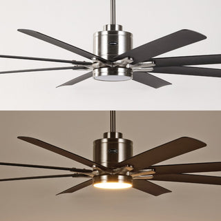 Harbor 66" Contemporary Industrial Iron/Plastic Mobile-App/Remote-Controlled 6-Speed Ceiling Fan with Integrated LED Light