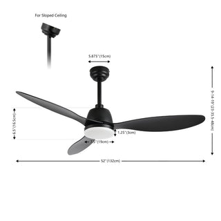 Dolly 52" Classic Industrial Iron/Plastic Mobile-App/Remote-Controlled 6-Speed Propeller Integrated LED Ceiling Fan