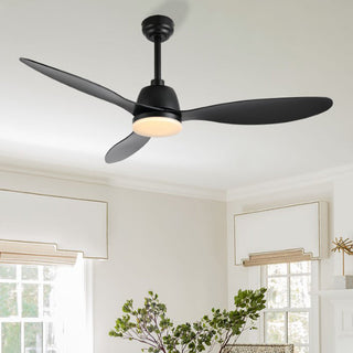 Dolly 52" Classic Industrial Iron/Plastic Mobile-App/Remote-Controlled 6-Speed Propeller Integrated LED Ceiling Fan