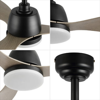 Dolly 52" Classic Industrial Iron/Plastic Mobile-App/Remote-Controlled 6-Speed Propeller Integrated LED Ceiling Fan