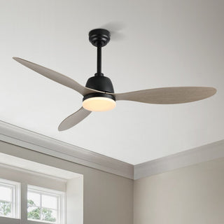 Dolly 52" Classic Industrial Iron/Plastic Mobile-App/Remote-Controlled 6-Speed Propeller Integrated LED Ceiling Fan