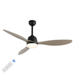 Dolly 52" Classic Industrial Iron/Plastic Mobile-App/Remote-Controlled 6-Speed Propeller Integrated LED Ceiling Fan