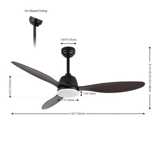 Dolly 52" Classic Industrial Iron/Plastic Mobile-App/Remote-Controlled 6-Speed Propeller Integrated LED Ceiling Fan