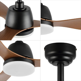 Dolly 52" Classic Industrial Iron/Plastic Mobile-App/Remote-Controlled 6-Speed Propeller Integrated LED Ceiling Fan