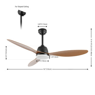 Dolly 52" Classic Industrial Iron/Plastic Mobile-App/Remote-Controlled 6-Speed Propeller Integrated LED Ceiling Fan