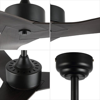 Roboto 50" Modern Minimalist Iron/Plastic Mobile-App/Remote-Controlled 6-Speed Razor Ceiling Fan