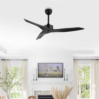 Roboto 50" Modern Minimalist Iron/Plastic Mobile-App/Remote-Controlled 6-Speed Razor Ceiling Fan