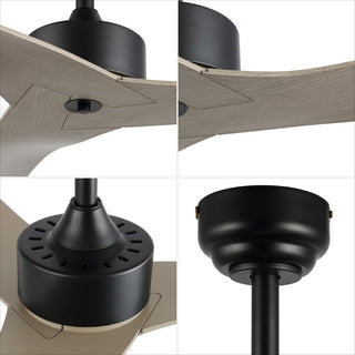 Roboto 50" Modern Minimalist Iron/Plastic Mobile-App/Remote-Controlled 6-Speed Razor Ceiling Fan