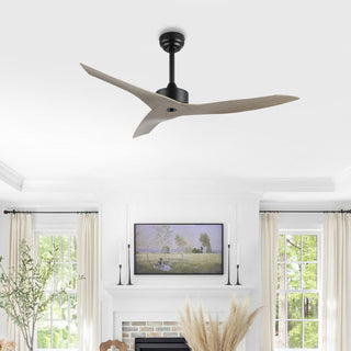 Roboto 50" Modern Minimalist Iron/Plastic Mobile-App/Remote-Controlled 6-Speed Razor Ceiling Fan