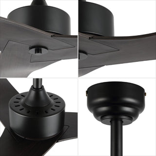 Roboto 50" Modern Minimalist Iron/Plastic Mobile-App/Remote-Controlled 6-Speed Razor Ceiling Fan