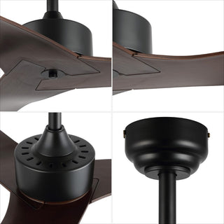 Roboto 50" Modern Minimalist Iron/Plastic Mobile-App/Remote-Controlled 6-Speed Razor Ceiling Fan