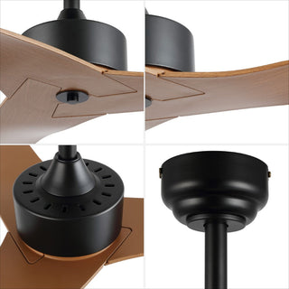 Roboto 50" Modern Minimalist Iron/Plastic Mobile-App/Remote-Controlled 6-Speed Razor Ceiling Fan