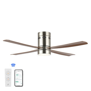 Depuley 52" Contemporary Minimalist Iron/Acrylic Mobile-App/Remote-Controlled 6-Speed Integrated LED Ceiling Fan