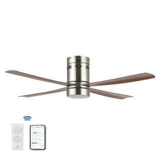 Depuley 52" Contemporary Minimalist Iron/Acrylic Mobile-App/Remote-Controlled 6-Speed Integrated LED Ceiling Fan