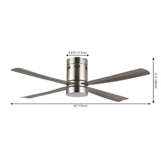 Pauly 52" Contemporary Minimalist Iron/Acrylic Mobile-App/Remote-Controlled 6-Speed Integrated LED Ceiling Fan