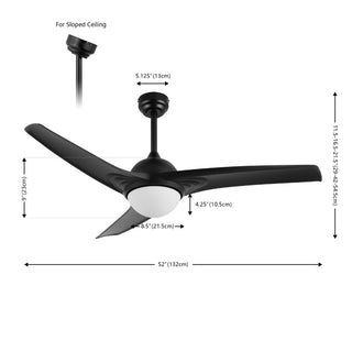 Marissa 52" Contemporary Industrial Iron/Plastic Mobile-App/Remote-Controlled 6-Speed Propeller Integrated LED Ceiling Fan