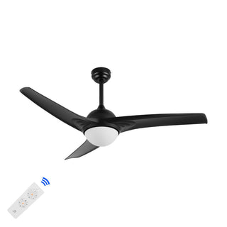 Roboto 50" Modern Minimalist Iron/Plastic Mobile-App/Remote-Controlled 6-Speed Razor Ceiling Fan