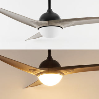 Marissa 52" Contemporary Industrial Iron/Plastic Mobile-App/Remote-Controlled 6-Speed Propeller Integrated LED Ceiling Fan