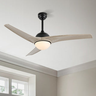 Marissa 52" Contemporary Industrial Iron/Plastic Mobile-App/Remote-Controlled 6-Speed Propeller Integrated LED Ceiling Fan