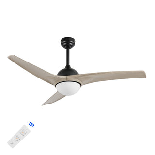 Marissa 52" Contemporary Industrial Iron/Plastic Mobile-App/Remote-Controlled 6-Speed Propeller Integrated LED Ceiling Fan