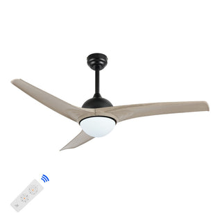 Marissa 52" Contemporary Industrial Iron/Plastic Mobile-App/Remote-Controlled 6-Speed Propeller Integrated LED Ceiling Fan