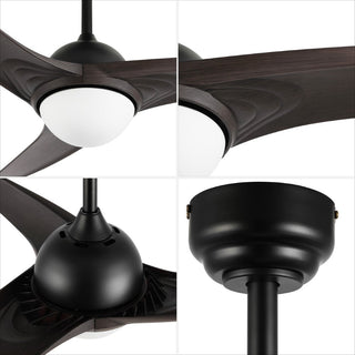 Marissa 52" Contemporary Industrial Iron/Plastic Mobile-App/Remote-Controlled 6-Speed Propeller Integrated LED Ceiling Fan