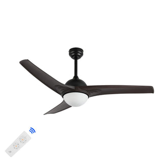 Marissa 52" Contemporary Industrial Iron/Plastic Mobile-App/Remote-Controlled 6-Speed Propeller Integrated LED Ceiling Fan