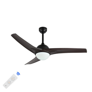 Marissa 52" Contemporary Industrial Iron/Plastic Mobile-App/Remote-Controlled 6-Speed Propeller Integrated LED Ceiling Fan