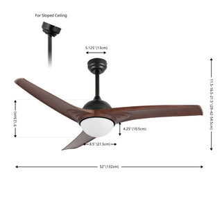 Marissa 52" Contemporary Industrial Iron/Plastic Mobile-App/Remote-Controlled 6-Speed Propeller Integrated LED Ceiling Fan