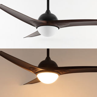 Marissa 52" Contemporary Industrial Iron/Plastic Mobile-App/Remote-Controlled 6-Speed Propeller Integrated LED Ceiling Fan