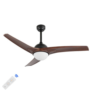 Marissa 52" Contemporary Industrial Iron/Plastic Mobile-App/Remote-Controlled 6-Speed Propeller Integrated LED Ceiling Fan