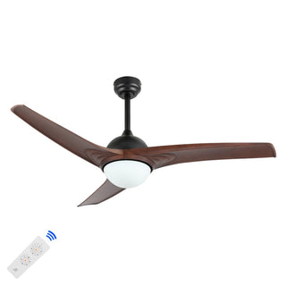 Marissa 52" Contemporary Industrial Iron/Plastic Mobile-App/Remote-Controlled 6-Speed Propeller Integrated LED Ceiling Fan