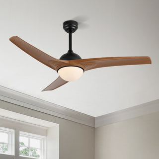 Marissa 52" Contemporary Industrial Iron/Plastic Mobile-App/Remote-Controlled 6-Speed Propeller Integrated LED Ceiling Fan