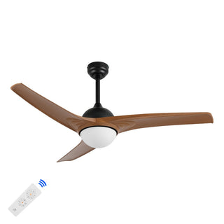 Marissa 52" Contemporary Industrial Iron/Plastic Mobile-App/Remote-Controlled 6-Speed Propeller Integrated LED Ceiling Fan