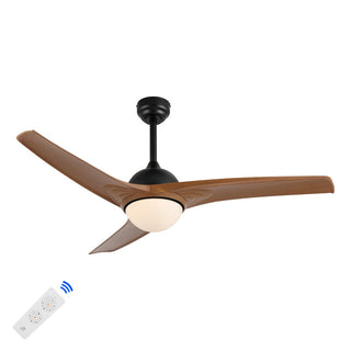 Marissa 52" Contemporary Industrial Iron/Plastic Mobile-App/Remote-Controlled 6-Speed Propeller Integrated LED Ceiling Fan