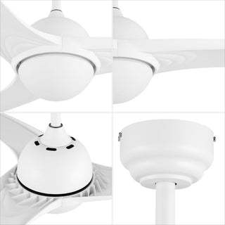 Marissa 52" Contemporary Industrial Iron/Plastic Mobile-App/Remote-Controlled 6-Speed Propeller Integrated LED Ceiling Fan