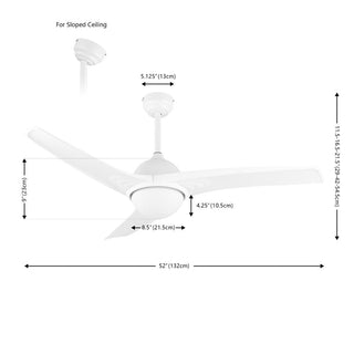 Marissa 52" Contemporary Industrial Iron/Plastic Mobile-App/Remote-Controlled 6-Speed Propeller Integrated LED Ceiling Fan