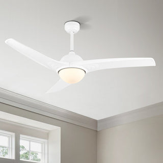 Marissa 52" Contemporary Industrial Iron/Plastic Mobile-App/Remote-Controlled 6-Speed Propeller Integrated LED Ceiling Fan