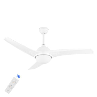 Marissa 52" Contemporary Industrial Iron/Plastic Mobile-App/Remote-Controlled 6-Speed Propeller Integrated LED Ceiling Fan