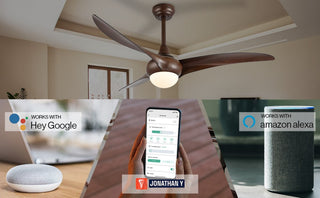 Aluocyl 52" Coastal Vintage Iron/Plastic Mobile-App/Remote-Controlled 6-Speed Retro Swirl Integrated LED Ceiling Fan