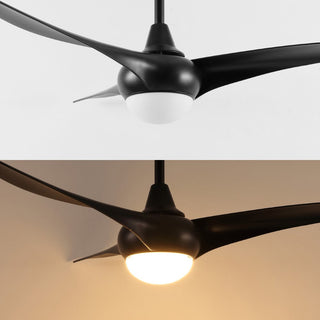 Terra 52" Coastal Vintage Iron/Plastic Mobile-App/Remote-Controlled 6-Speed Retro Swirl Integrated LED Ceiling Fan