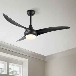 Terra 52" Coastal Vintage Iron/Plastic Mobile-App/Remote-Controlled 6-Speed Retro Swirl Integrated LED Ceiling Fan