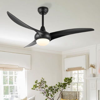 Aluocyl 52" Coastal Vintage Iron/Plastic Mobile-App/Remote-Controlled 6-Speed Retro Swirl Integrated LED Ceiling Fan