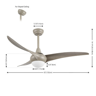 Terra 52" Coastal Vintage Iron/Plastic Mobile-App/Remote-Controlled 6-Speed Retro Swirl Integrated LED Ceiling Fan