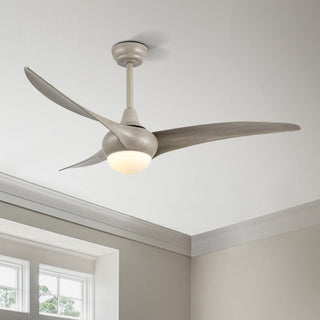 Terra 52" Coastal Vintage Iron/Plastic Mobile-App/Remote-Controlled 6-Speed Retro Swirl Integrated LED Ceiling Fan